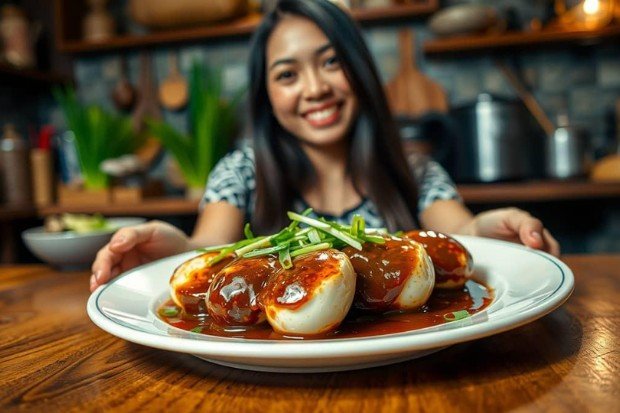 Variasi olahan telur kecap dengan cabai dan bahan tambahan